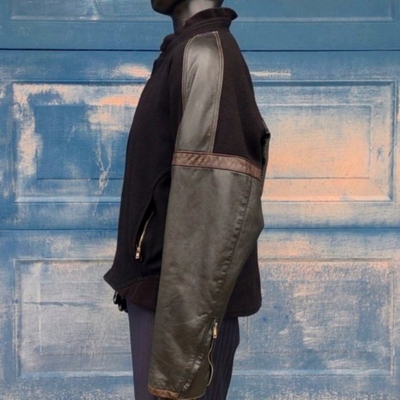 Modern Head Ware Limited Men's Pure Leather/Wool Blend Moto Jacket (Canada) - Picture 11 of 17